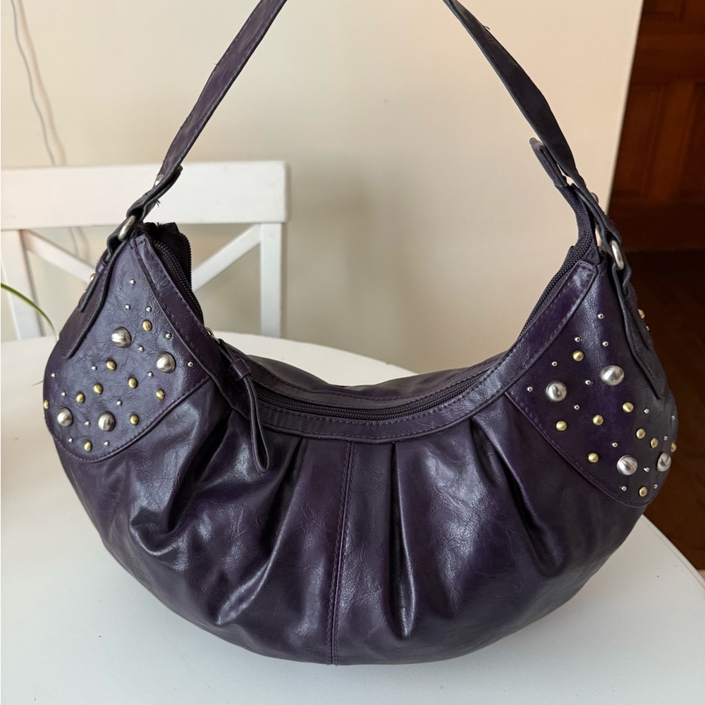 Apt. 9 Dark Purple Studded Hobo Bag